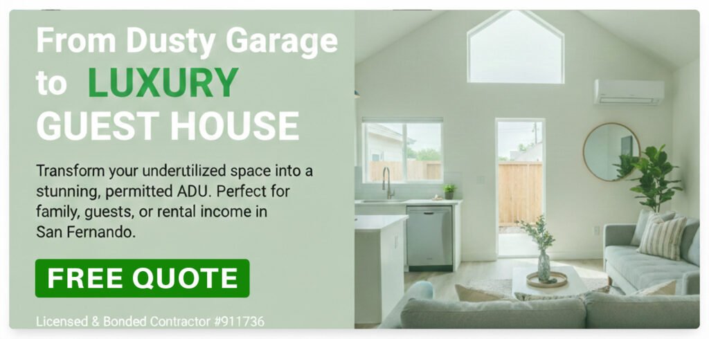 Converted garage guest house